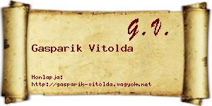 Gasparik Vitolda névjegykártya